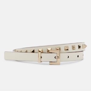 🎸Valentino Garavani® Rockstar Ivory Belt with Gold Studs🎸
